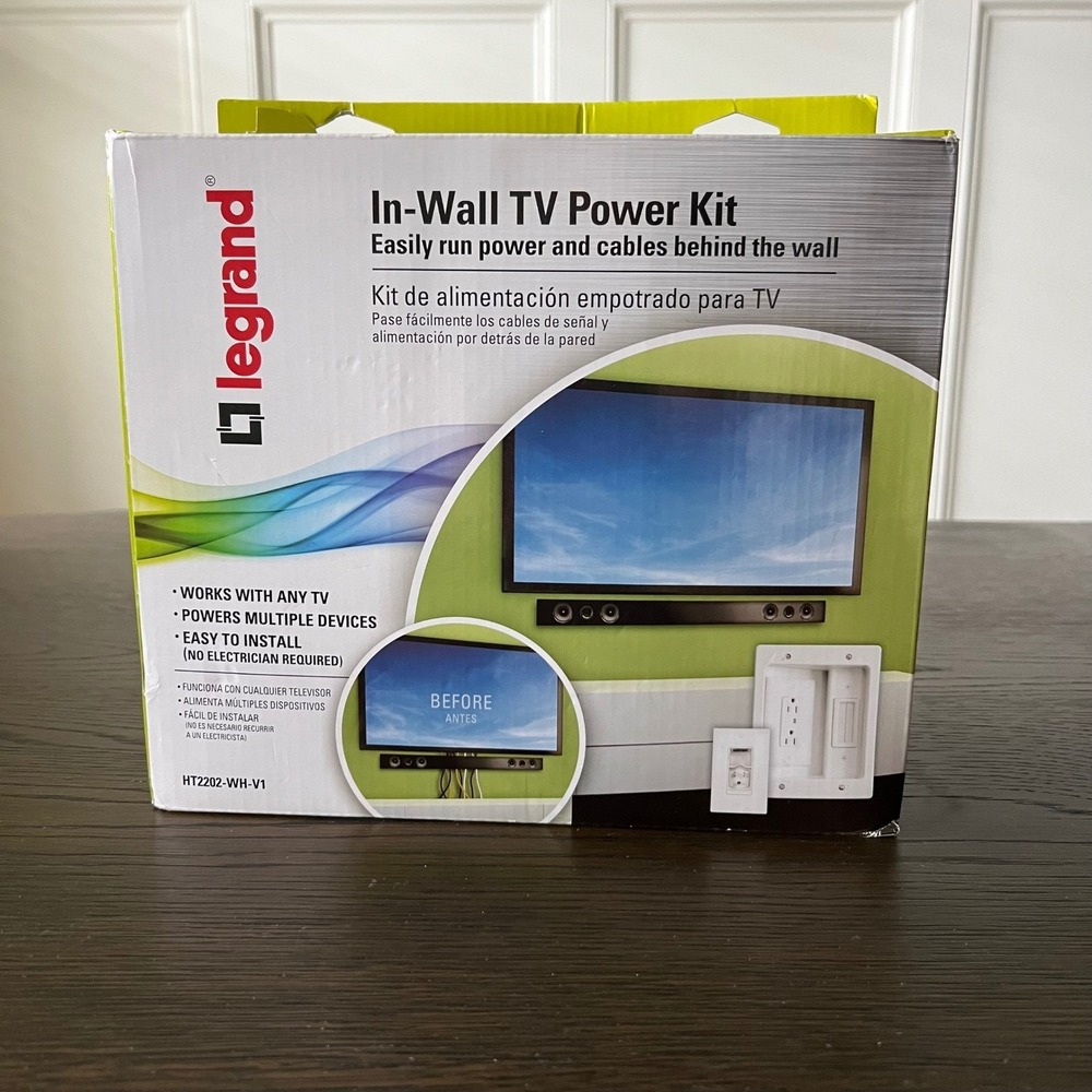 Legrand In-Wall TV Power Kit White Cable Management System HT2202-WH-V1